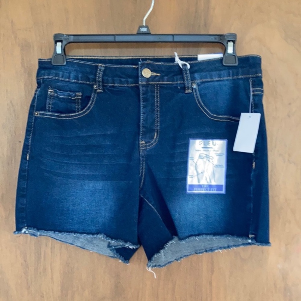 Bleu high rise stretch denim short w tummy control raw hem 14W - Picture 5 of 16